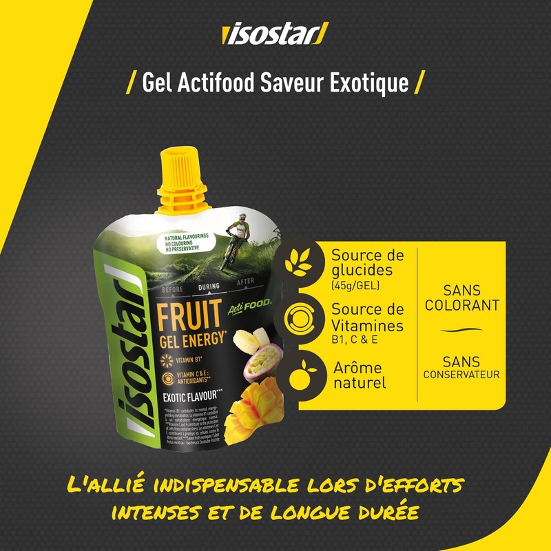 Isostar Actifood Exotic - Energie-Gel-Quelle für Kohlenhydrate und Vitamine –