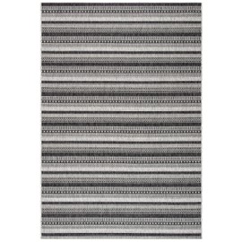 SAFAVIEH Courtyard Collection 8' x 10' Black / Grey CY8784 Indoor/ Outdoor Waterproof Easy Cleaning Patio Backyard Mudroom Area Rug