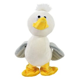 Kögler 75644 - Labertier Möwe Malwin, ca. 22 cm groß, nachsprechendes Plüschtier mit Wiedergabefunktion, plappert alles witzig nach und bewegt sich, batteriebetrieben