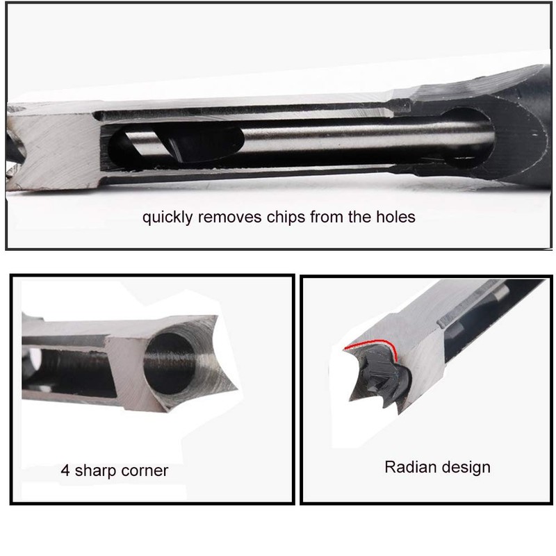 Woodworking Mortising Chisel 3/4 inch Square Hole Power Tool Bit,