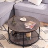 VVSHRIV Round Coffee Table, 30" Rustic Coffee Table,Cocktaile Table with