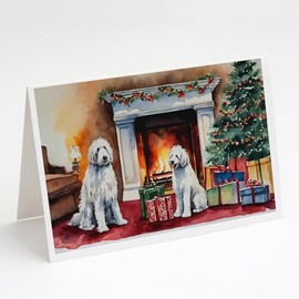 Caroline's Treasures DAC2692GCA7P Komondor Cozy Christmas Greeting Cards Pack of 8 Blank Cards with Envelopes Whimsical A7 Size 5x7 Blank Note Cards