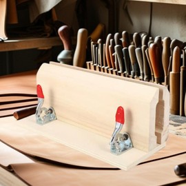 Frediuo Stitching Horse PU Leather Clamp, Wooden PU Leather Craft Retaining Clip, Lacing Horse Clamp,Wood Belt DIY Clip