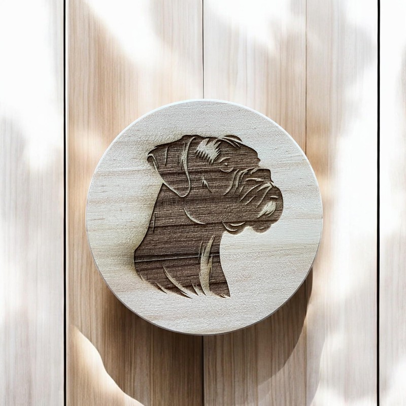 Ashton and Finch Boxer Dog Coaster – Wooden Boxer Dog
