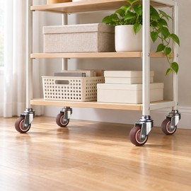 4-Piece Furniture Caster Wheels – 360° Swivel Soft Rubber Casters with Optional Brakes for Trolleys, Cabinets & Furniture