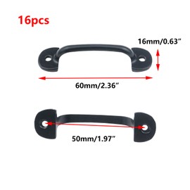 Antrader Mini Cabinet Hardware Handle Pulls, Black, Approx. 2" (50mm) Hole Centers, Pack of 16