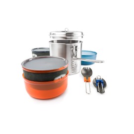 GSI Outdoors Unisex Adult Glacier Stainless Dualist Cookware Set, Colourful, One Size