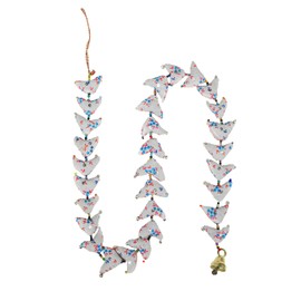 Decorative Single Door Hanging 30 Fabric Birds Tota String with Bell for Christmas Decoration for Bohemian Interior Home Wall Temple Bedroom Kids Room Home New Year Decor(Size:-48"/2")(white)