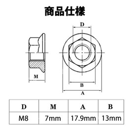 WUXIAOCSG Hex Flange Nuts 20pcs Hex Lock Nuts 304 Stainless Steel Hex Flange Nuts Lock Nuts (M8)