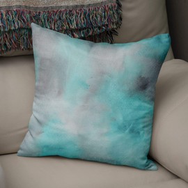 Le Jardin du Lin Decorative Cushion Cover, Watercolour Theme Decoration, for Home, Cars, Office, Sofa, Living Room, Couch, Bedroom Decor, 50 x 50 cm - Designed and Made in Turkey