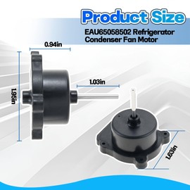 EAU65058502 Refrigerator Condenser Fan Motor, Replacement for LG, Replace EAU64843805 RFD3410A102A EAU65058501 RFD3410A101A AP7178309, PS16662422, EAP16662422