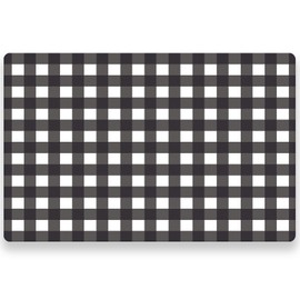 WRAPAHOLIC 50 Sheets Black and White Checkered Paper Placemats Set - 11 x 17 Inch Grid Disposable Table Mats for Dining Table Home Kitchen Decor and Farmhouse Party