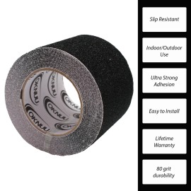 PACKFORYOU 4" 30ft Anti Slip Non Skid High Traction Safety Grit Tape Strip Sticker Roll - 20 Pack