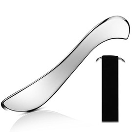 WAIRUIGOOD S-Shaped Shaping Plate, Myofascial Release Cassa Plate, Full Body Care, 7.0 inches (17.8 cm), Safety Edge, 0.1 inch (3 mm) Thick Body, Massage Tool, Black Storage Bag Included
