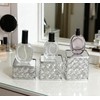 Feyarl 3 Pcs Crystal Jewelry Watch Display Stands Mirrored Risers