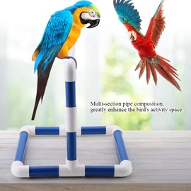 Bird Perch, Parrot Stand Perch Rack Bird Play Training Stands Parrots Shower Perches for Macaw Cockatoo African Grey Budgies Parakeet (PVC 2)