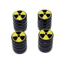Graphics and More Radioactive Radiation - Tire Valve Stem Caps - Black