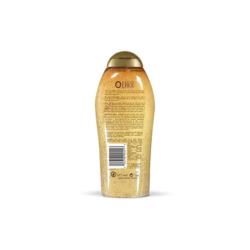 OGX, Body Wash y Exfoliante de Coco y Café, 577