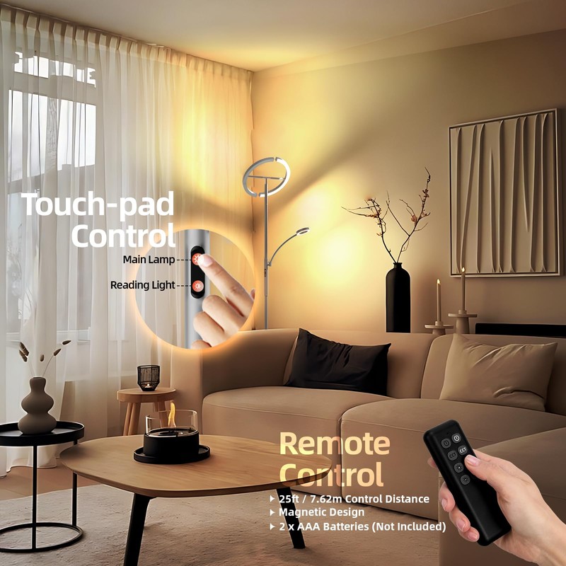 FIMEI Split Floor Lamp Modern LED Rotatable Floor Lamp with