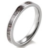 SHARDON Women's 3mm Titanium Ring with Real Deer Antler Inlay