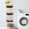 TeoKJ Over the Door Hanging Basket, 3-Tier Woven Cotton Wall-Mounted