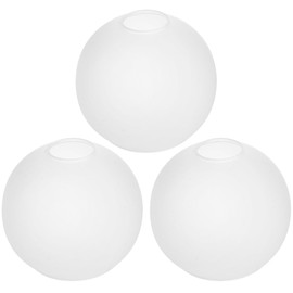 Handblown Frosted Glass Globe Lamp Shade – 1.65" Fitter Opening – Replacement Lamp Shade for Pendant Lights, Chandeliers, Wall Sconces, Vanity & Ceiling Fixtures (3 Pack)