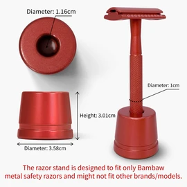 Bambaw Shaving Stand in Red - Fits Metal Safety Razors Only