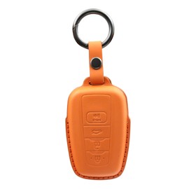 bluqulo for Toyota Camry Leather Keychain Case, Compatible with Toyota RAV4 Camry Avalon Corolla Highlander C-HR Prius