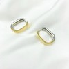 Surrounded Forest Two-Tone Hoop Earrings Square Hoop Earrings Silver And