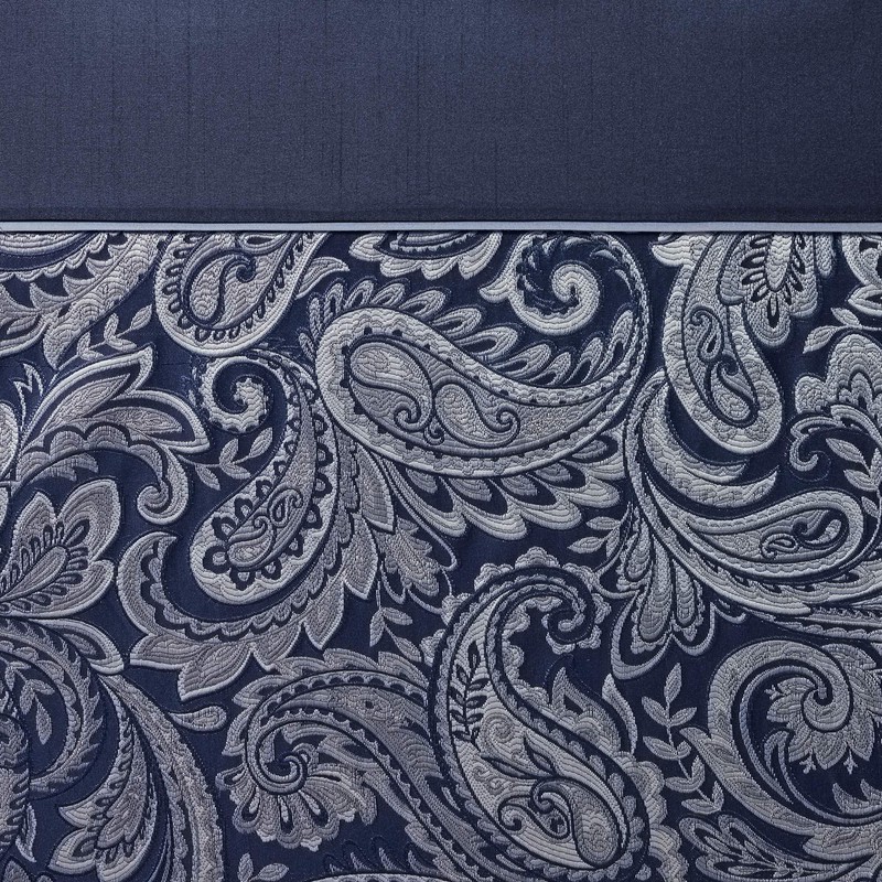 Madison Park Aubrey Shower Curtain Paisley Jacquard Pieced Microfiber Faux