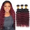 GLSMOSNW 26 28 30 Inch Ombre Deep Wave Bundles Human