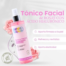 Vemare Cosmetics Tónico Facial De Rosas Con Ácido Hialurónico 250 ml