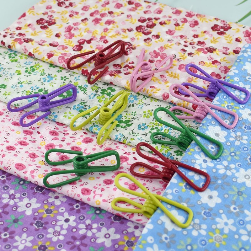 50 Packs Steel Wire Clips Vinyl Plastic Coated Multi-Function Colored