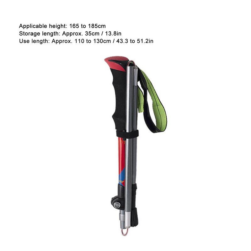 Hiking Stick Aluminum Alloy Portable Lightweight Telescopic Walking Stick for