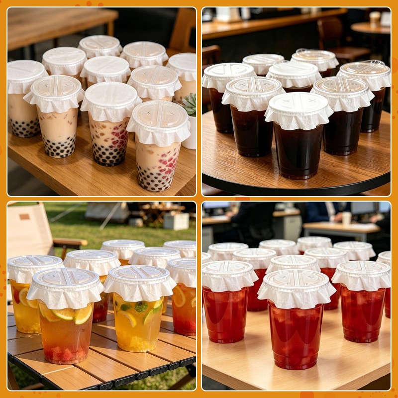 Leak Proof Paper Cup Liners - 500 Sheets Round Disposable