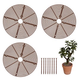 Fanmayhe 3 Pcs Pot Cover Grid Plant Protector from Animal Soil Cover for Indoor Plants, Garden Protection from Animals 11.8" Center Cutout Flower Cover for Plants