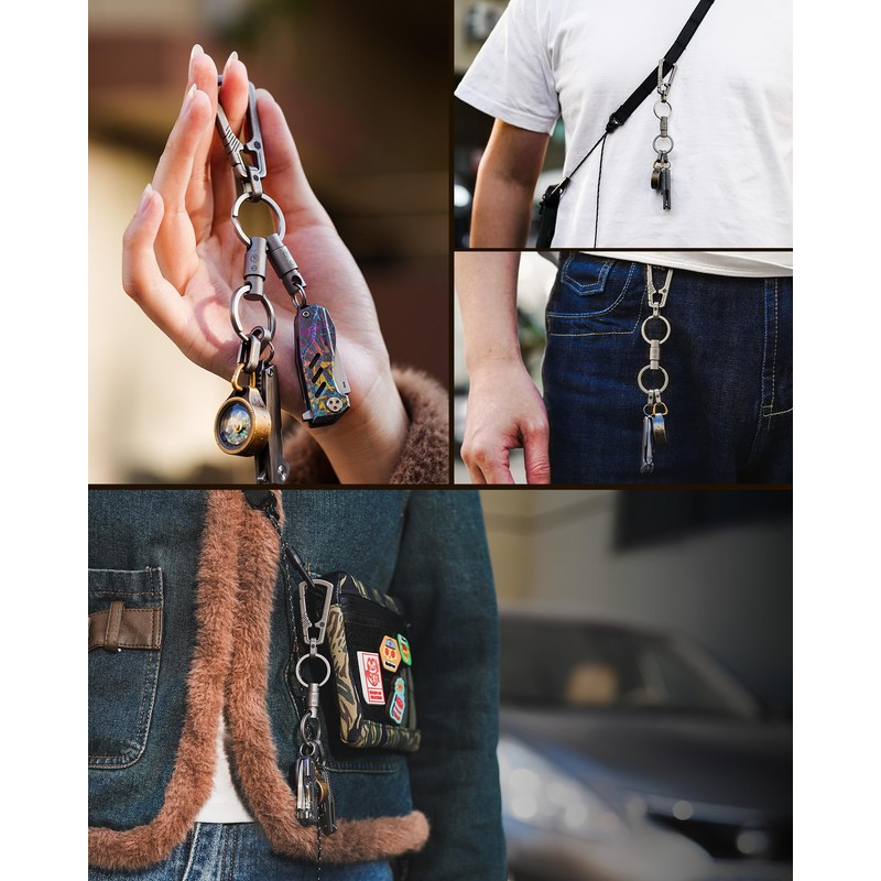 [KeyUnity] KA45 Titanium Key Ring 360° Swivel Connector Breakaway Quick