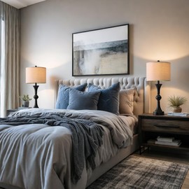 Gormena 28" Lamps for Living Room, Bedroom Lamps with with USB A+C Ports, Modern Table Lamps for Night Stands(Matte Black)