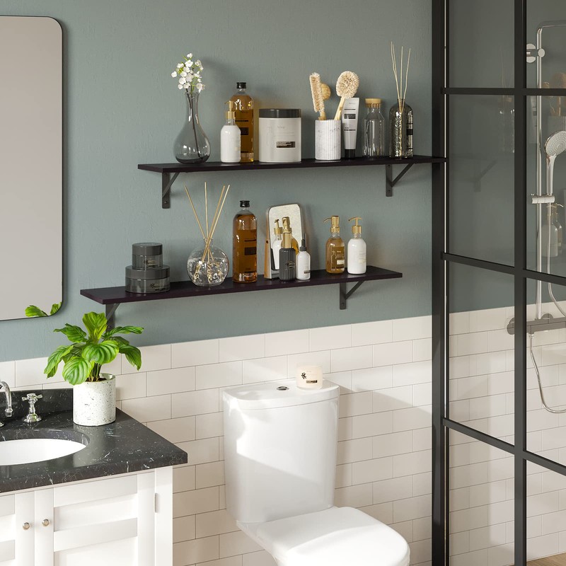 DINZI LVJ Long Wall Shelves, 39.4Inch Wall Mounted Shelves Set