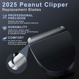 CR8GR8 2 Pack Professional Peanut Replacement Blade-Precision-Ground for Smooth Cutting Snap-On Compatible with Wahl Peanut Clippers & Trimmers #2068-300Black/Silver,Black/Gold