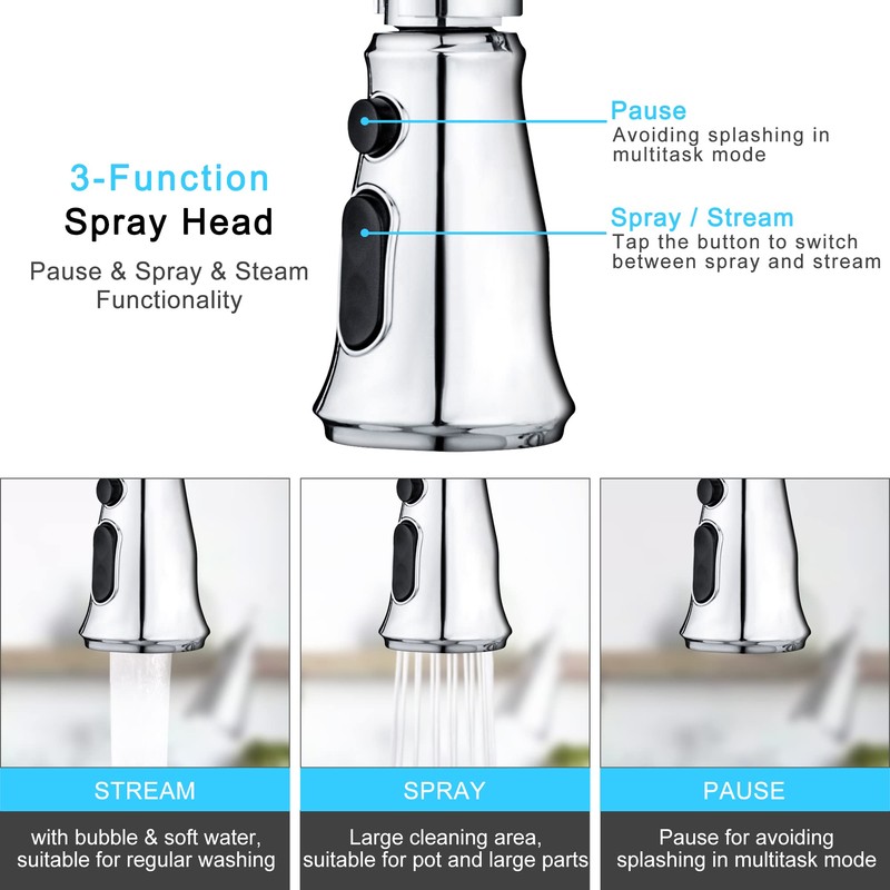 SOKA Kitchen Sink Faucet Single Handle with Pull Down Sprayer