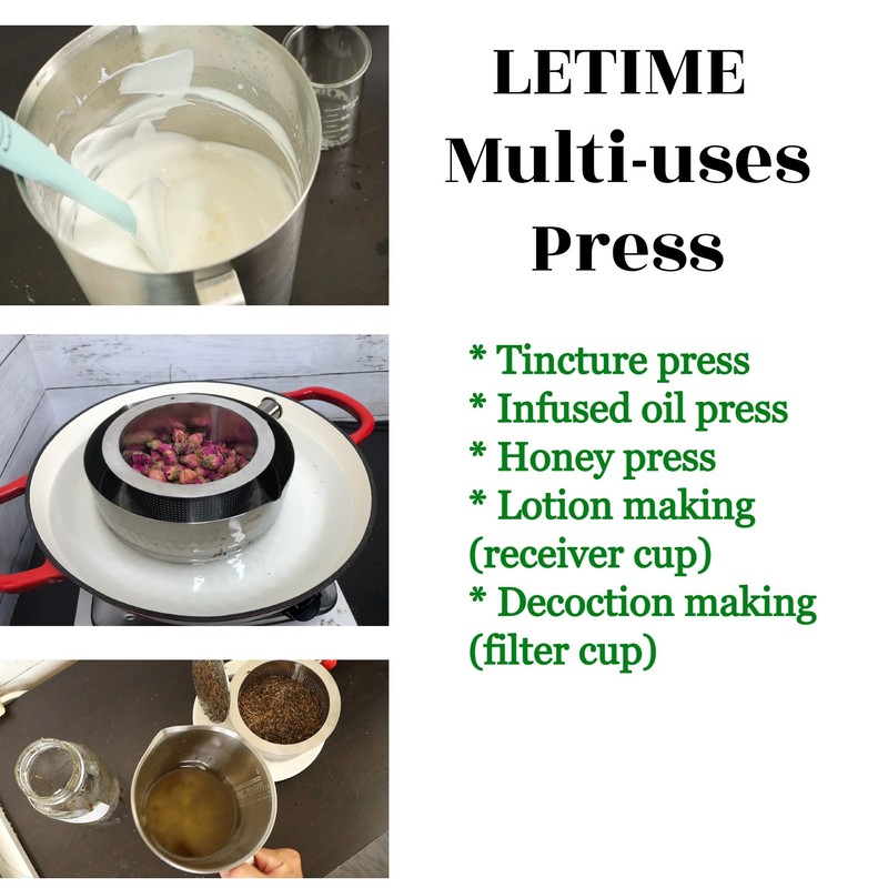 LETIME Multiuses Press - Tincture, Infused Oil, Infused Honey, Tea,