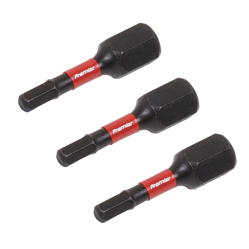 Sealey 3pc 25mm Hex 3mm Impact Power Tool Bit Set