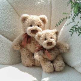 Apricot Lamb Bear Plush Stuffed Animals for Kids, Soft Cute Plush Toys for Baby Girl and Boy, Fluffy Bear Brown 9.1 Inches