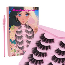 AKARA Natural Eyelashes, 7 Pairs, 3D False Eyelashes, Fake Lashes, Faux Mink False Eyelashes (3D-BN02)