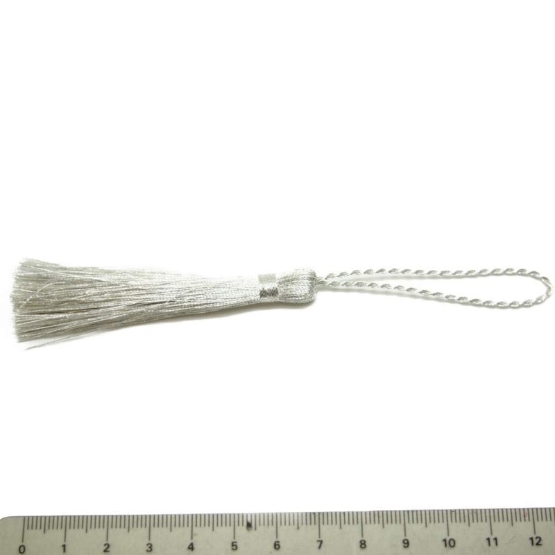 Machida Tetoron Yokomaki Tassel, Ornament, Accessory Tassel, Polyester Tassels (Silver)