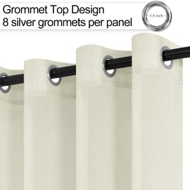 XWZO Cream Sheer Curtains 84 inches Long, Voile Light Filtering Curtains for Living Room, Semi Sheer Cream Curtain Grommet Top Drapes Window Curtains 2 Panel Set