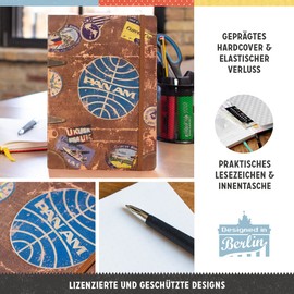 Nostalgic-Art Retro Notebook A5 Pan Am - Travel Stickers - Gift Idea for Travel Enthusiasts, Bullet Journal Dotted, Vintage Design