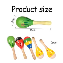Baby Maracas, 5Pcs Wooden Maracas Baby, Colorful Baby Musical Instrument for Party Favors Education Instrument Percussion Shaker Toy for Babies Kids