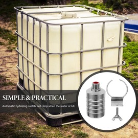 Happyyyami Stainless Steel Float Valve, Ball Tap, Automatic Water Supply, Water Level Control, Full Water Stop G1/2 (4 Minutes), Top Water Supply Fixture Included, Clip Tank, Solar Water Heater, DIY
